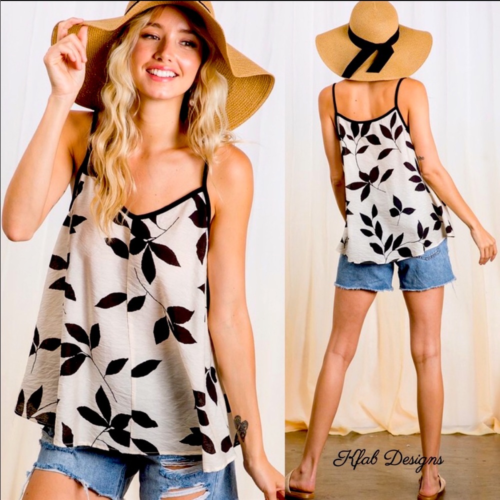 Elegant💙Black&cream camisole 4classy casual flare
